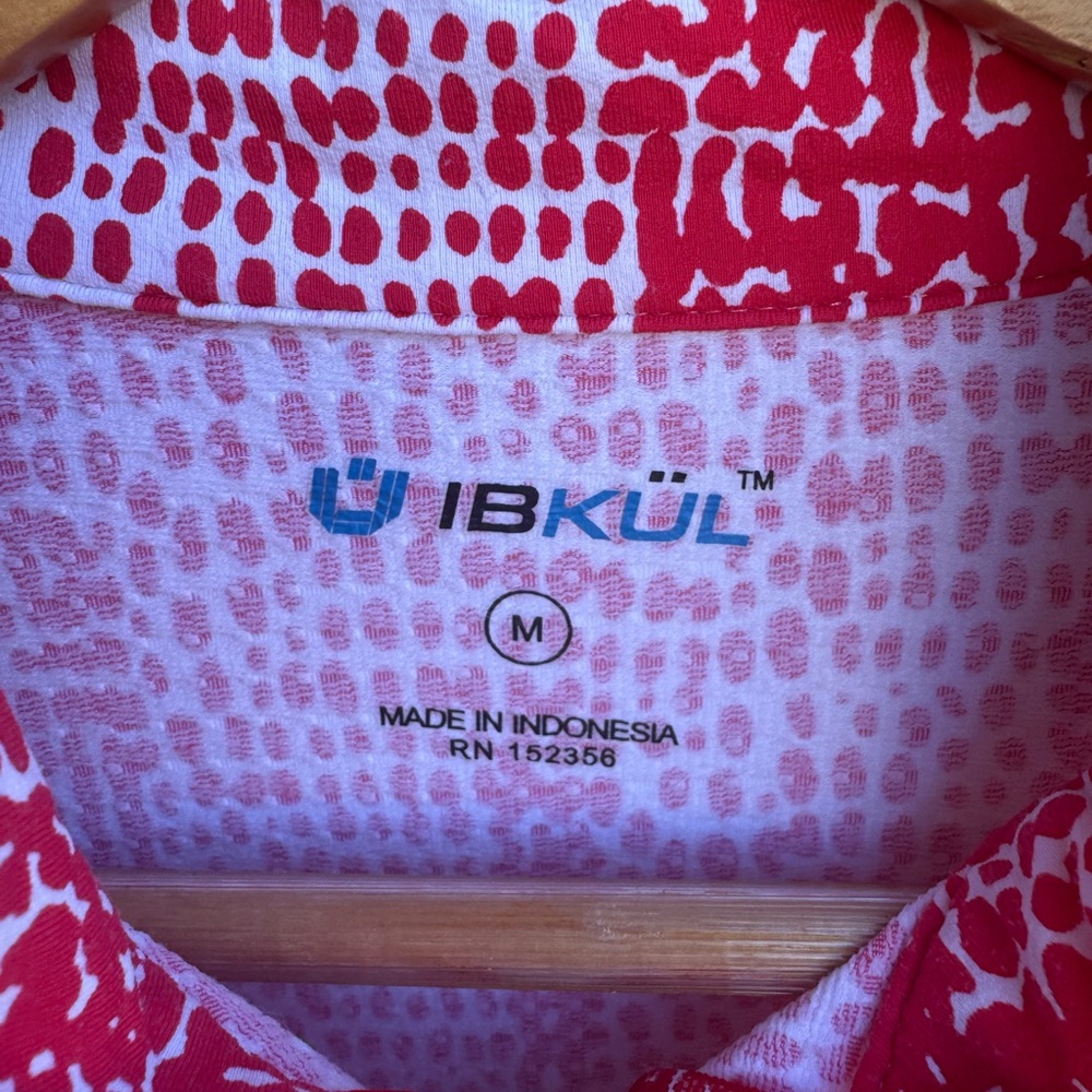 IBKUL Women's CORAL Patterned Half-Zip Top SIZE M - Picture 4 of 7